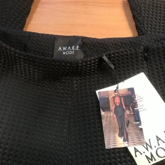 A.W.A.K.E. MODE Asymmetric Slit-Detailed Waffle Knit Pants Size 6 - Picture 7 of 15